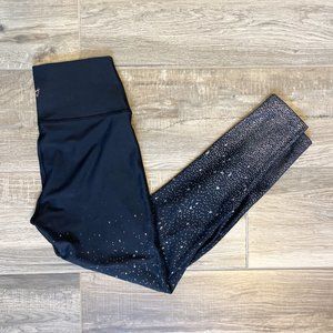 Betsy Johnson Black Leggings Sparkly High Waist Yoga Workout Lounge